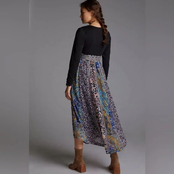 Anthropologie Black and Multicolor Maxi Dress - Picture 2 of 14